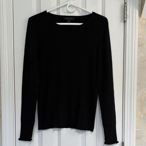 Ann Taylor Vintage Black Long Sleeve Sweater with Ruffled Cuffs.